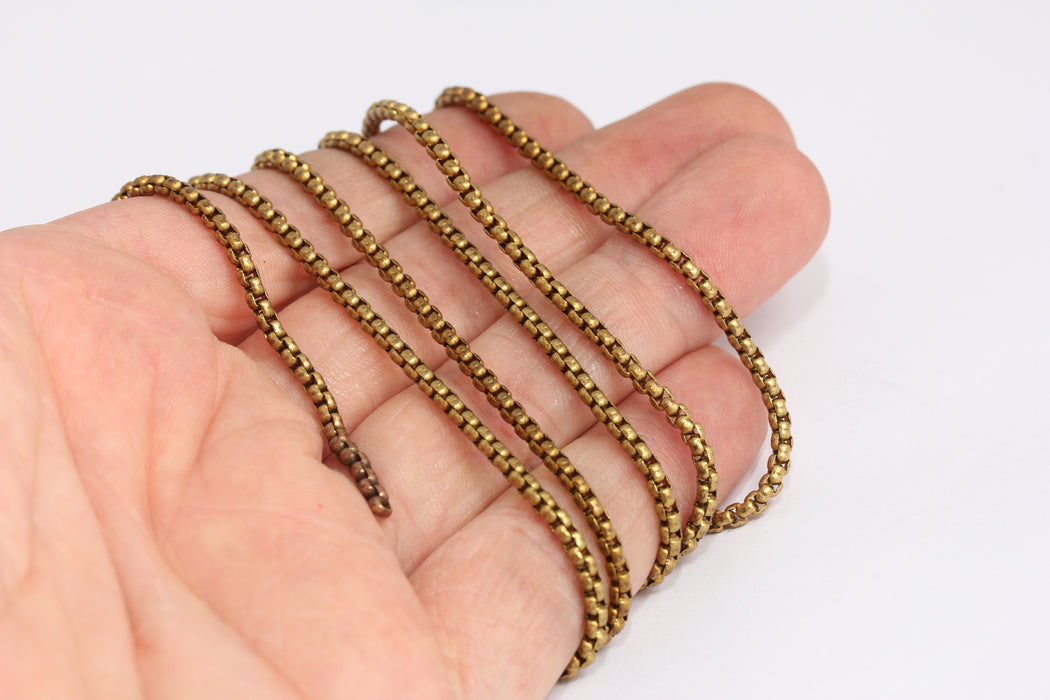 Raw Brass Box Chains