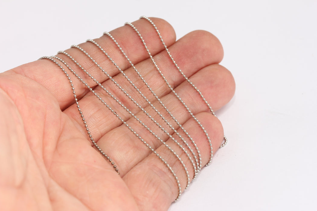1 mm Rodyum Kaplamalı Bilyeli Zincir, Gümüş Dantelli Bilyeli Zincir, KPT20-3