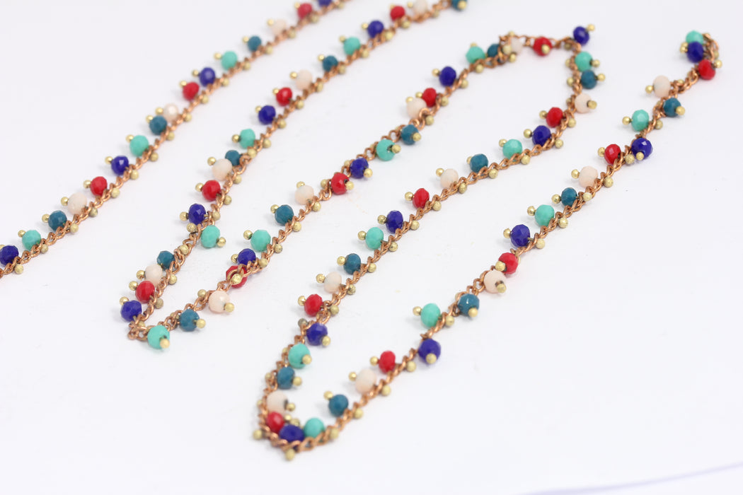 Raw Brass Crystal Chains
