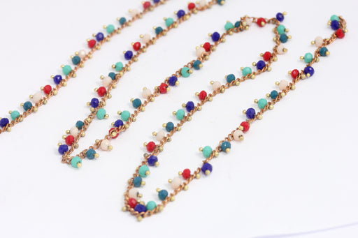 Raw Brass Crystal Chains