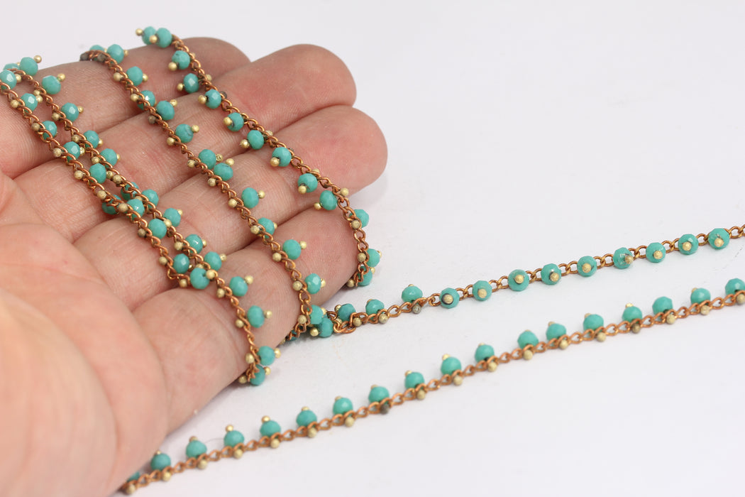 Raw Brass Crystal Chains