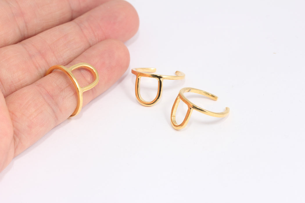 16-17mm 24k Shiny Gold Nail Rings, Gold Fingertip Rings, SLM139