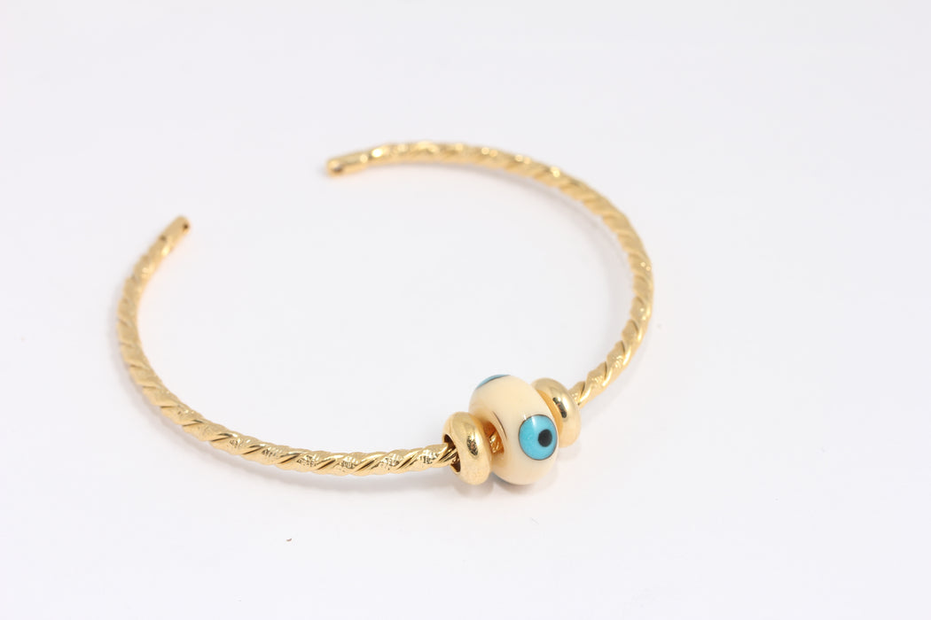 Shiny Gold Evil Eye Bracelet