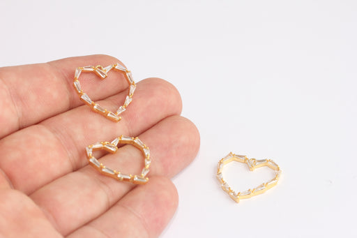 Shiny Gold CZ Heart Charm