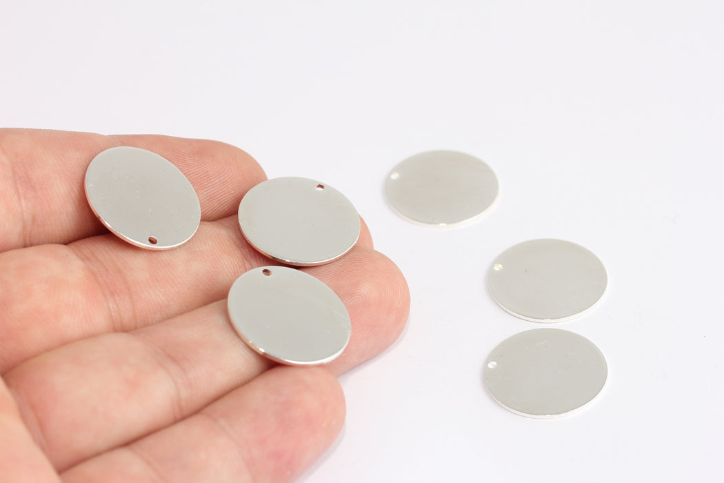 20 mm Rodyum Kaplamalı Madeni Para Takıları, Damgalama Diski Takıları, SLM230