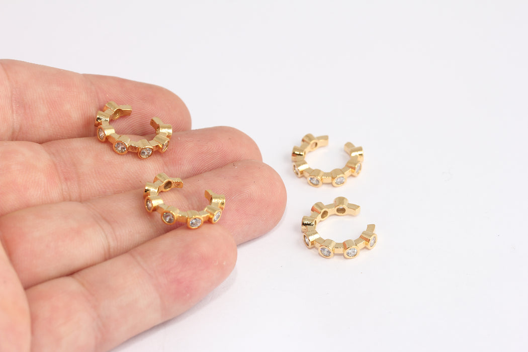 Micro Pave Ear Cuffs, CZ Ear Hoops