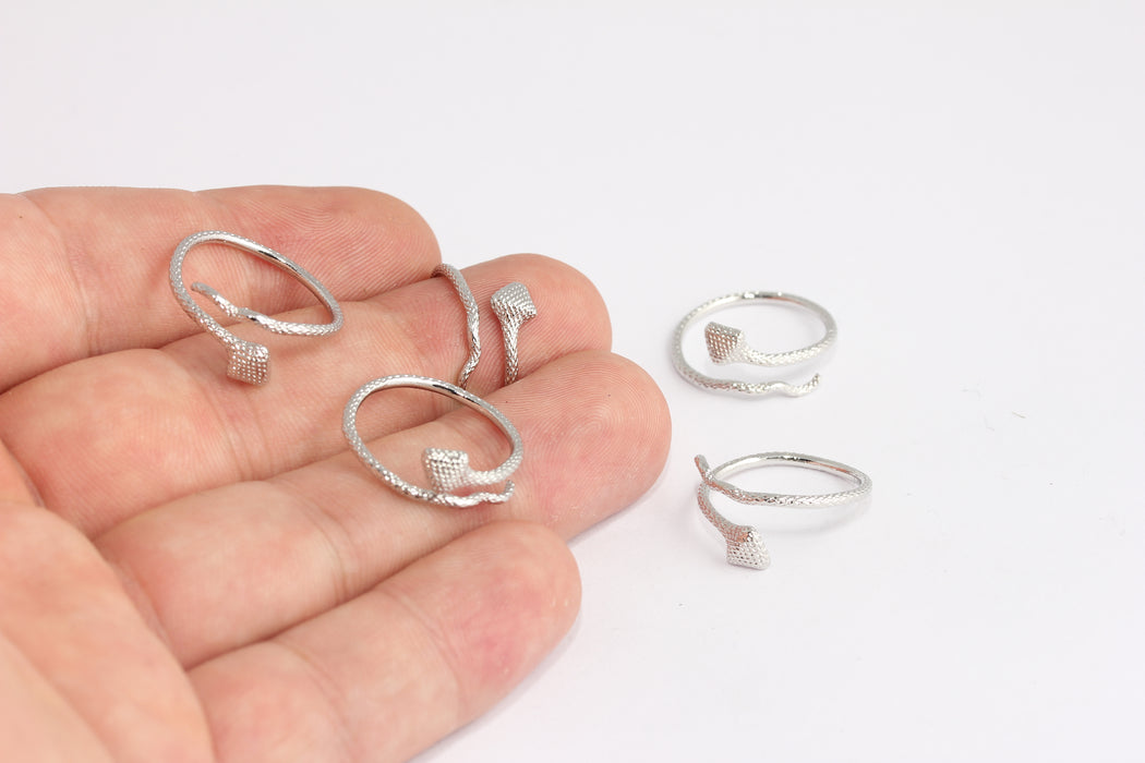 16-17mm Rhodium Plated Snake Rings, Wrap Around Rings, SLM142