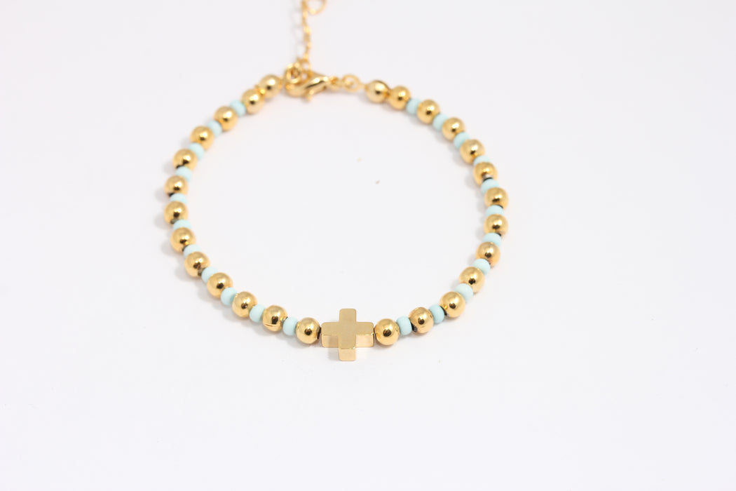 Shiny Gold Beaded Bracelet