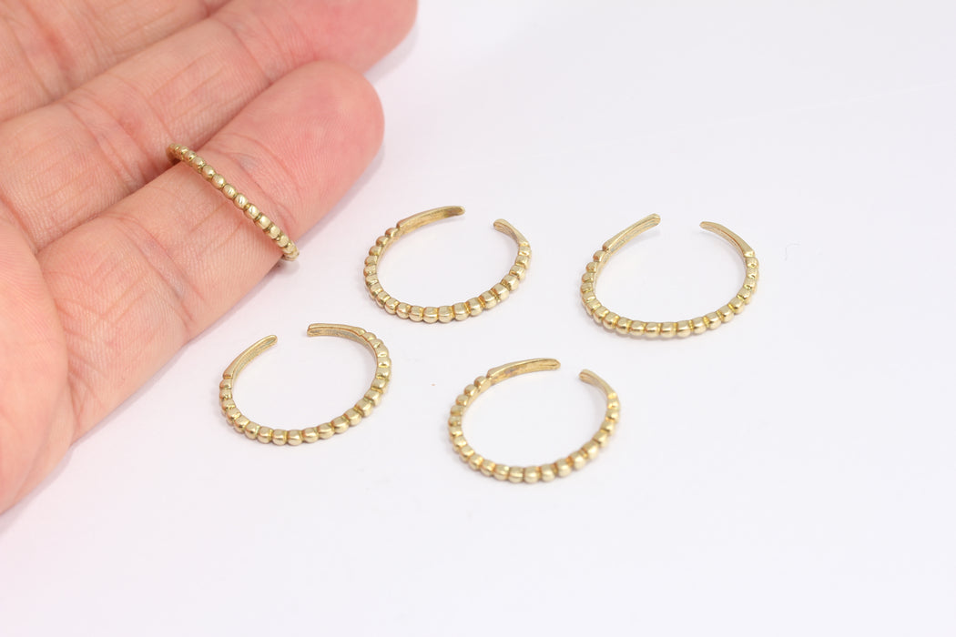 17-18mm Raw Brass String Rings, Adjustable Ring Settings, KDR9