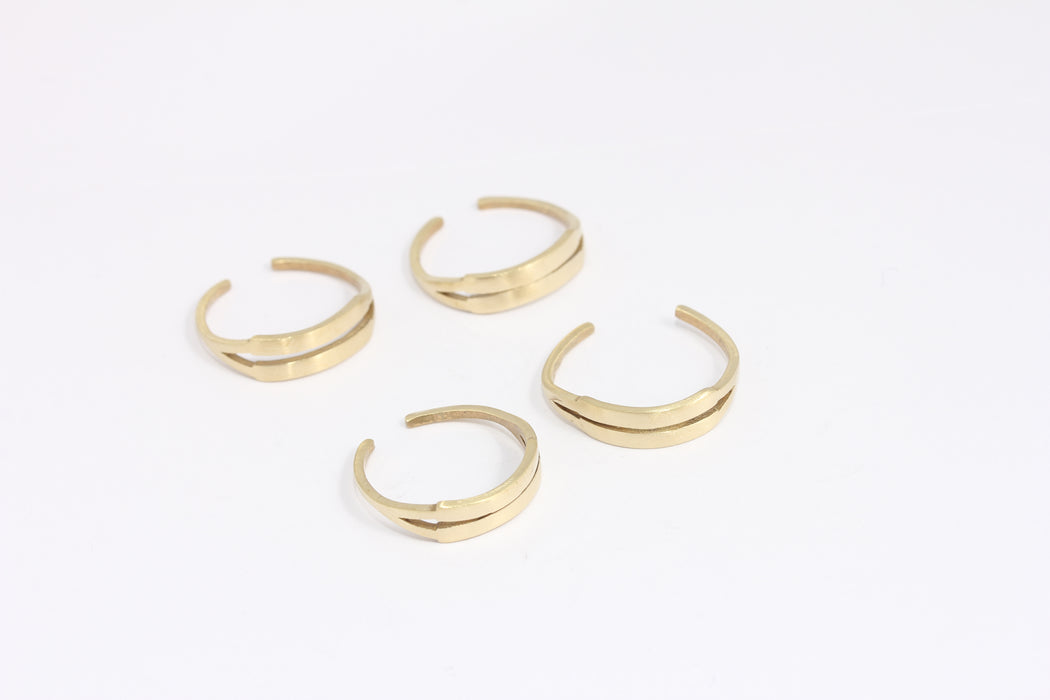 17-18mm Raw Brass String Rings, Adjustable Ring Settings, KDR31