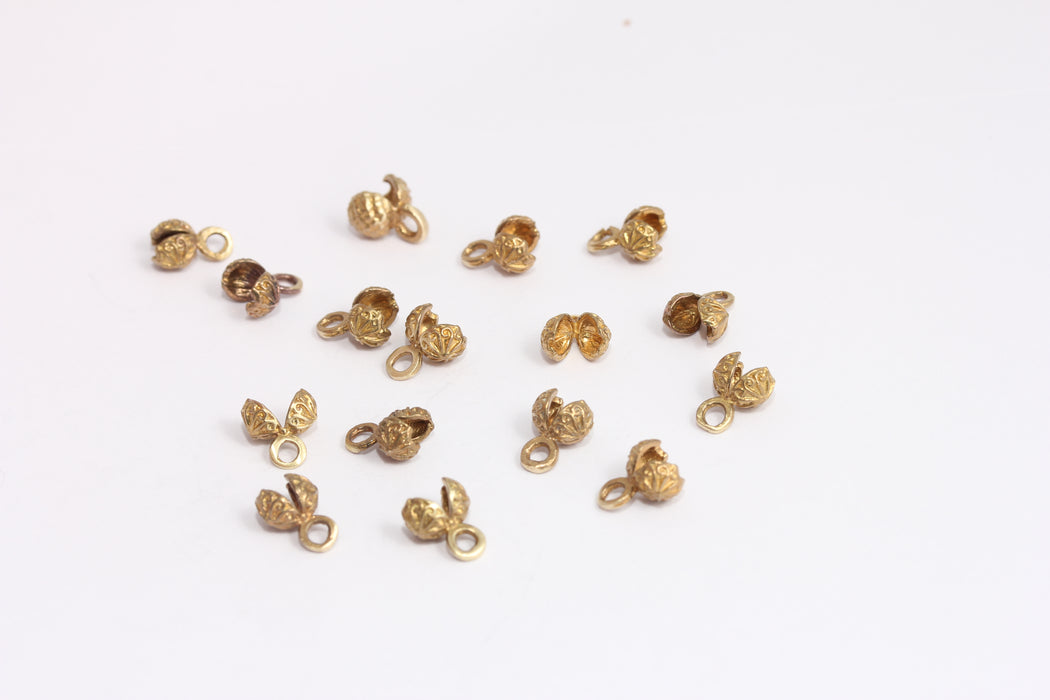 Crimp Covers, Raw Brass Crimps