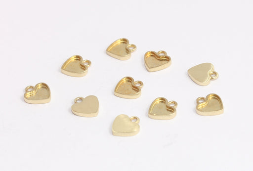 Brass Heart Charms