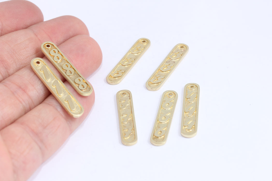 Brass Bar Number Charms