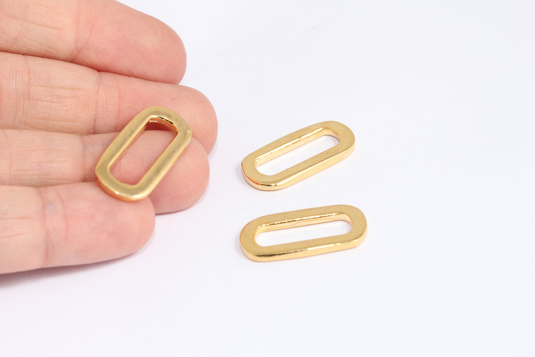 13x26mm 24 Ayar Parlak Altın Oval Bağlantı Tılsımları, Bağlantı Konnektörü, KDR19