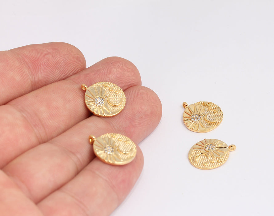 Shiny Gold CZ Moon