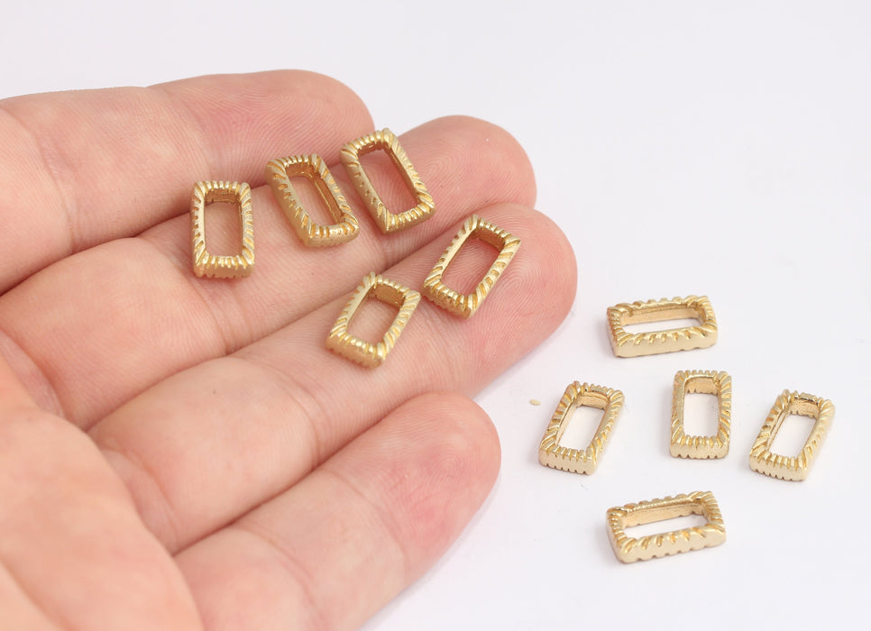 Brass Rectangle Charm