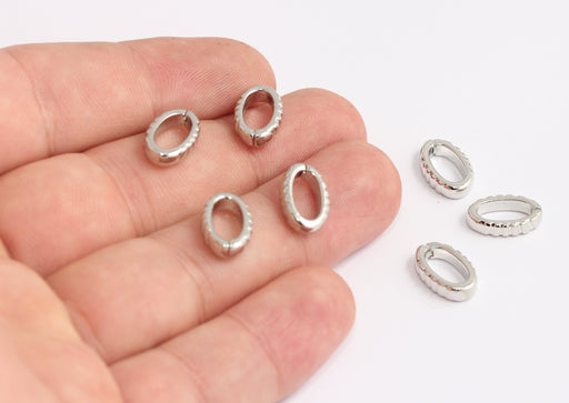 Rhodium Plated Oval Clasp