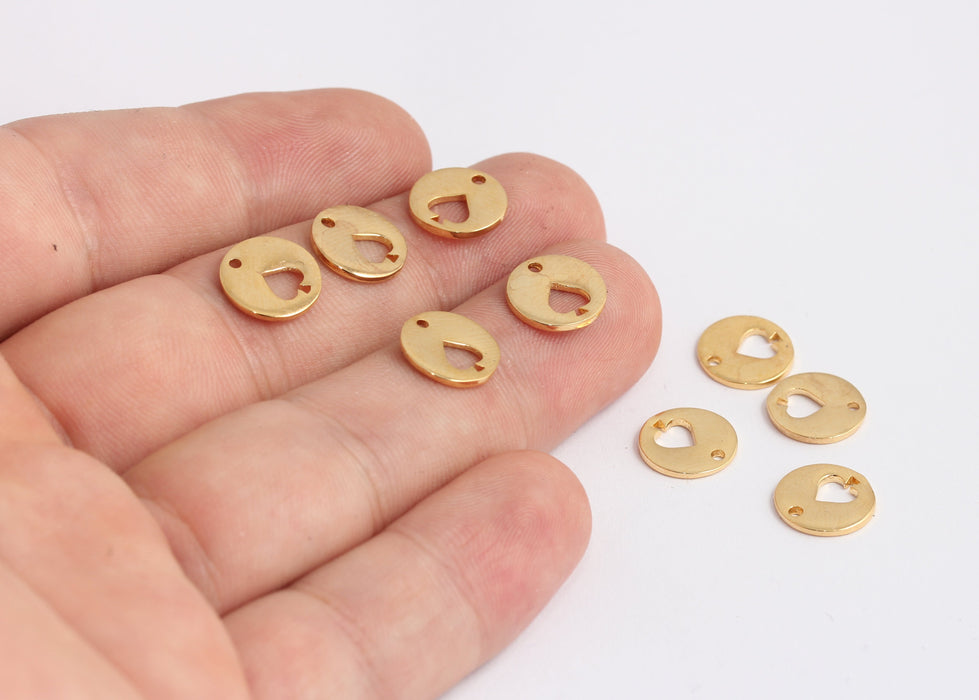 11mm 24K Shiny Gold Playing Card Coins, Spades Symbol Beads, KDR163-3