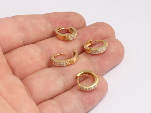 CZ Hoop Earrings, Micro Pave Hoops