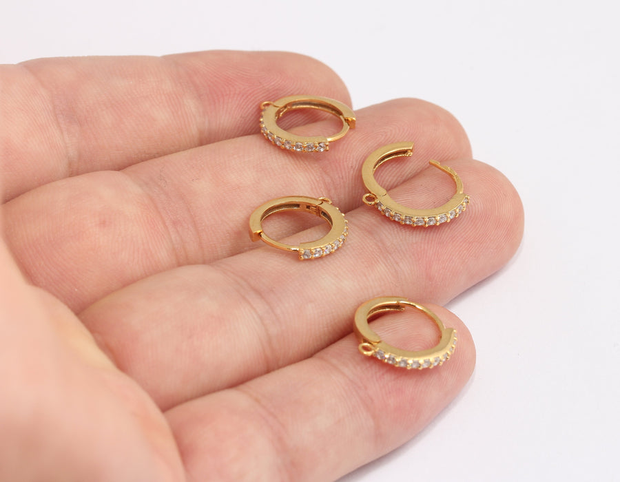 Micro Pave Huggie Hoops
