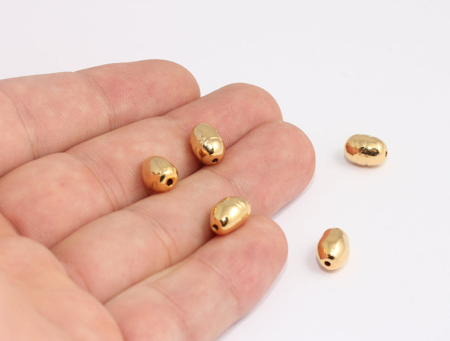 8x10mm 24k Shiny Gold Spacer Beads, Irregular Shape Beads, MLS197