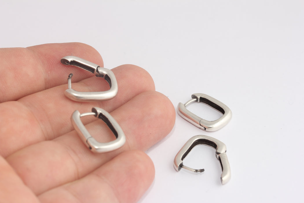 Oval Earrings, Silver Oval Leverback Earrings