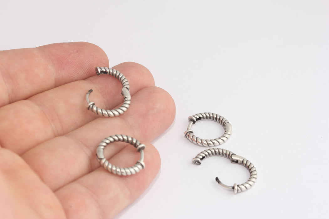 Circle Earrings, Minimalist Huggie Hoops, Earring Settings