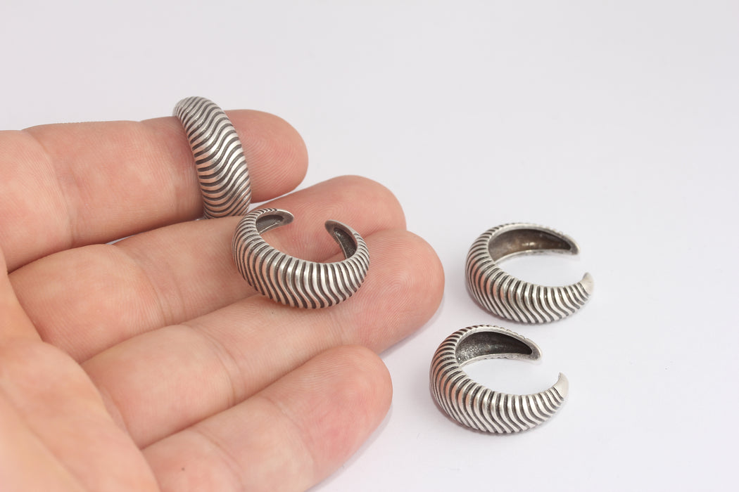 17-18mm Antique Silver Ring, Adjustable Ring Settings, Cuff Rings, Silver Stacking Ring, Dainty Ring, Textured Ring, KDR193