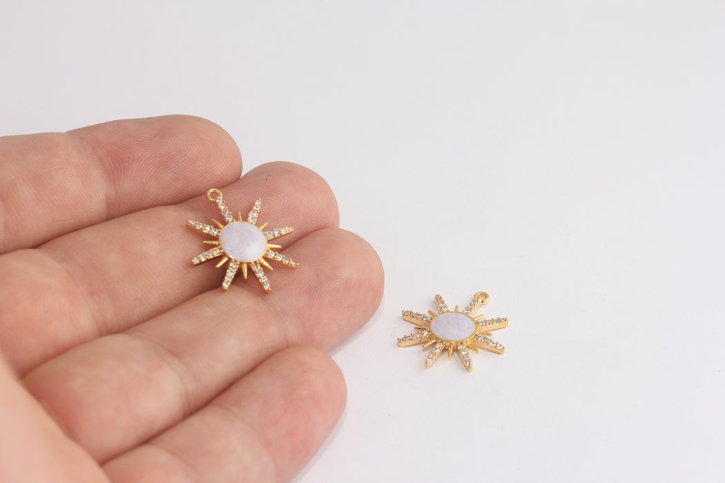 Shiny Gold Plated Sun Charms