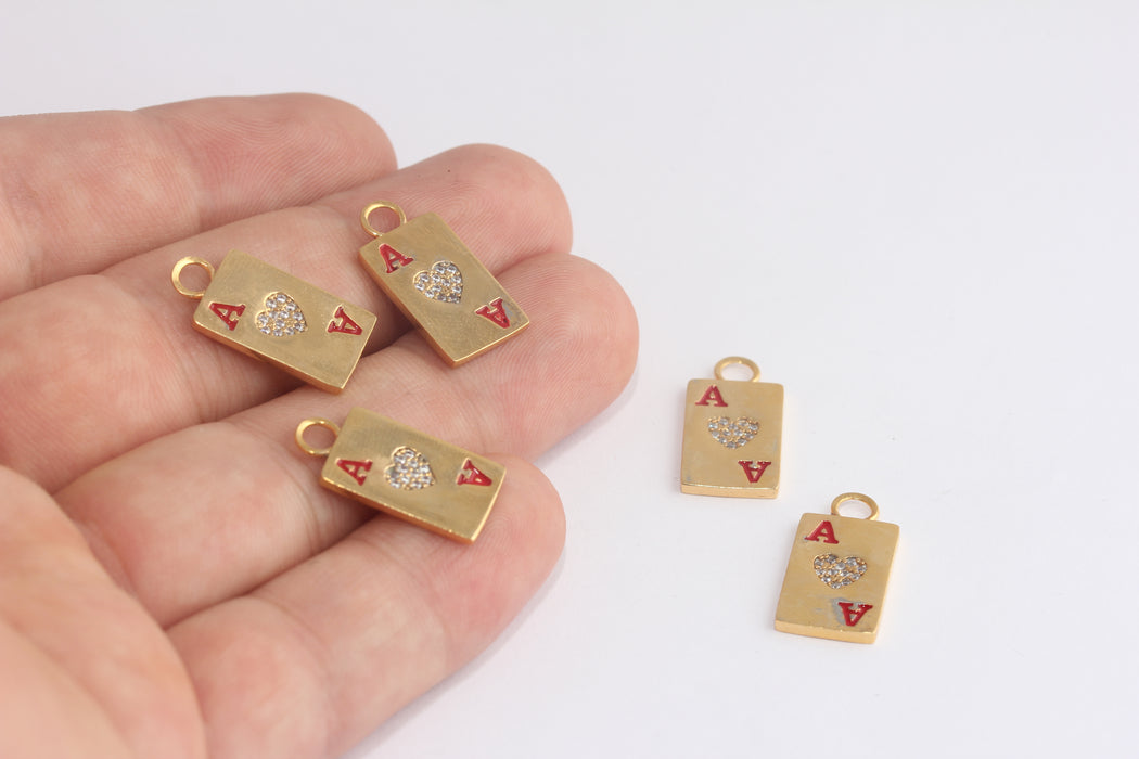 Shiny Gold Poker Player Gift Charms