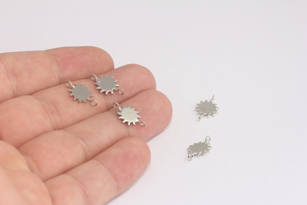 Ciondolo a forma di sole placcato in rodio da 10x16 mm, mini ciondolo a forma di sole, collana a forma di sole, ciondolo a forma di sole in oro, componenti placcati in oro, perline a forma di sole in oro, MLS900
