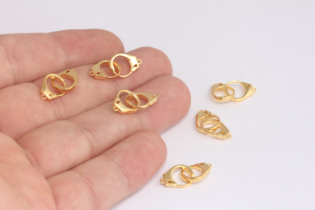 10 mm 24 Ayar Parlak Altın Kelepçe Tılsımları, Bağlantı Parçaları, Altın Kelepçe Bağlantısı, Kolye Bilezik Bağlantı Parçası, Altın Kelepçe, Kelepçe Bileziği, MLS868-2