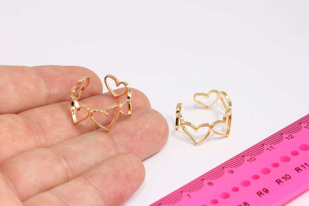 17x18mm 24 Ayar Parlak Altın Kalp Yüzük, Kalp Yüzükler, Zarif Yüzükler, Küçük Altın Yüzükler, Yüzük Ayarları, Kalp Dokulu Yüzük, MLS932-1