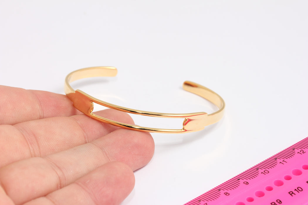 Shiny Gold Plated Cuff Bracelet