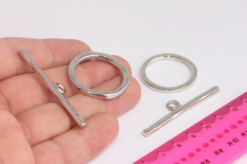 31 mm Rodyum Kaplama Toka, Halka T Çubuğu, T Çubuğu Bağlantı Elemanları, Bilezik Kapatmaları, Gümüş Kaplama Bulgular, CHK131-1