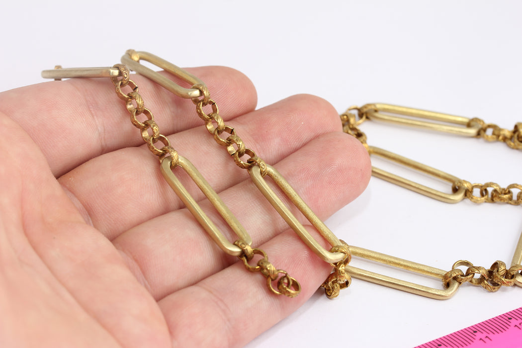 9x32mm Raw Brass Link Chain, Handmade Chain, Thick Cable Chain, Oval Link Chain, Raw Brass Findings,  BXB420-2