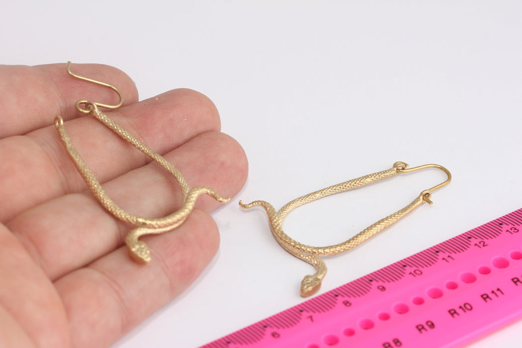 Serpent Earrings, Handmade Jewelry, Snake Dangle Earrings