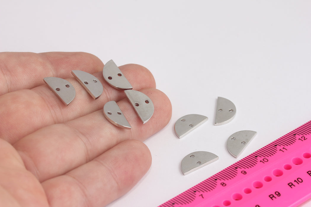 8x16mm Rodyum Kaplama Yarım Daire, Yarım Ay, Damgalama Boşluğu, Gümüş Ay, Hilal Ay Takıları, Rodyum Kaplama Bulgular, MTE788-2