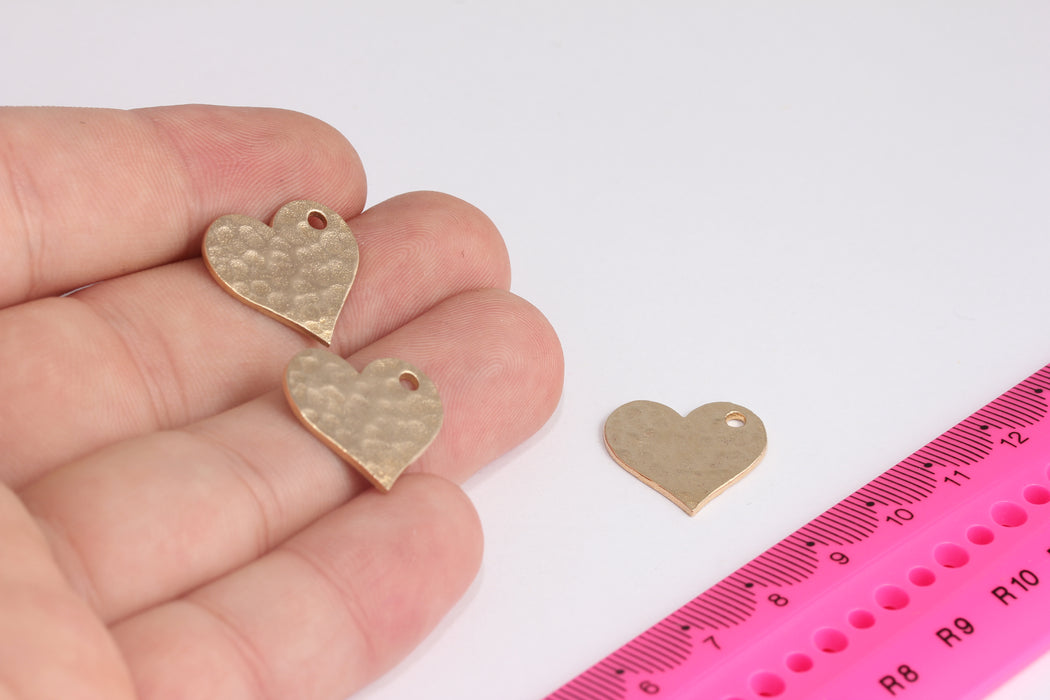 Brass Hammered Heart