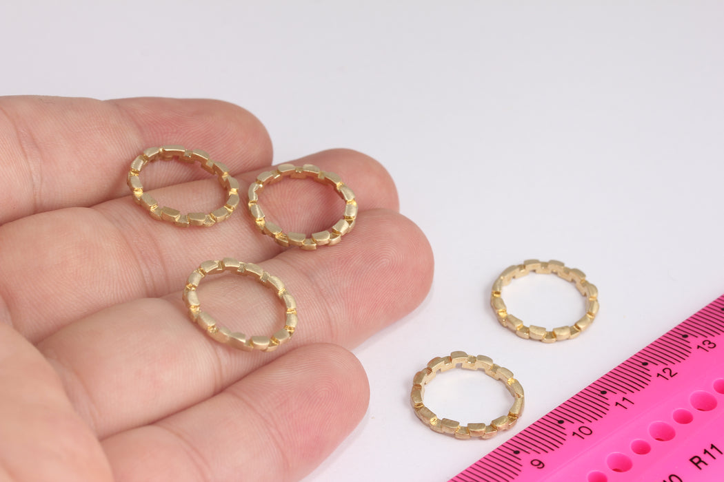 17.5mm Raw Brass Square Closed Rings, String Ring, Closed RIng, Brass Stacking Rings, Geometric Rings, Rings, Band Rings, MTE1545