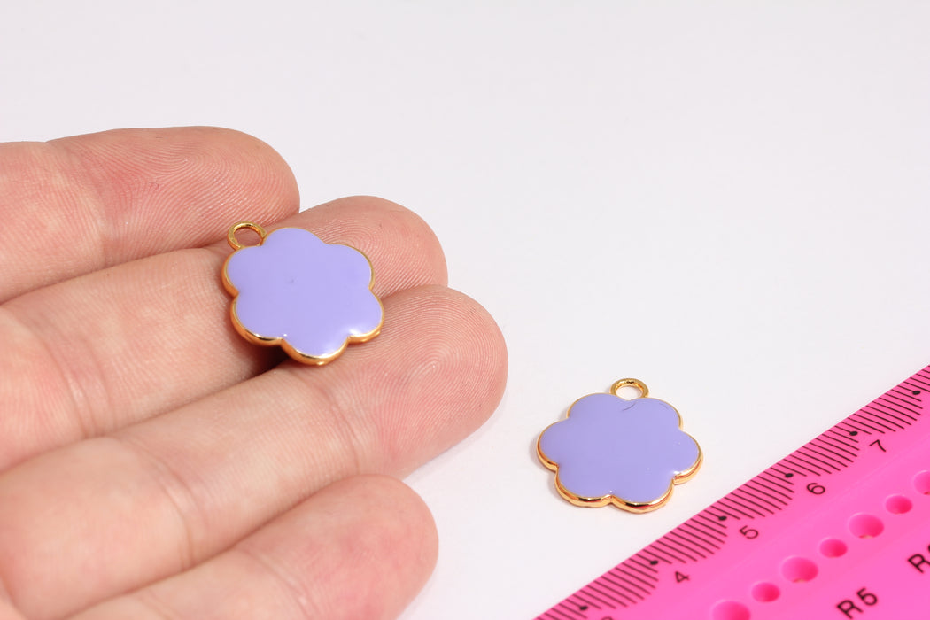 18x20mm 24k Shiny Gold Flower Pendant, Necklace Charms,CR29-1