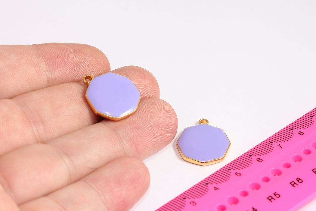 18x22mm 24k Shiny Gold Enamel Pendant, Necklace Charms,CR23-1