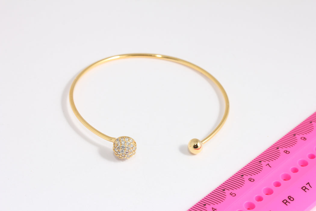 Shiny Gold CZ Ball Bracelet