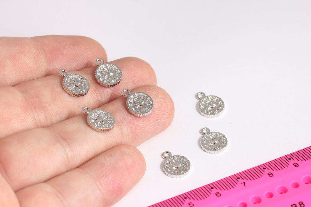 10x13 mm Rodyum Kaplamalı Mısır Anahtarı, Ankh Sembolü Kolye, Mısır Anahtarı Madalyonu, Antik Mısır, Rodyum Kaplamalı Bulgular, CMR135-1