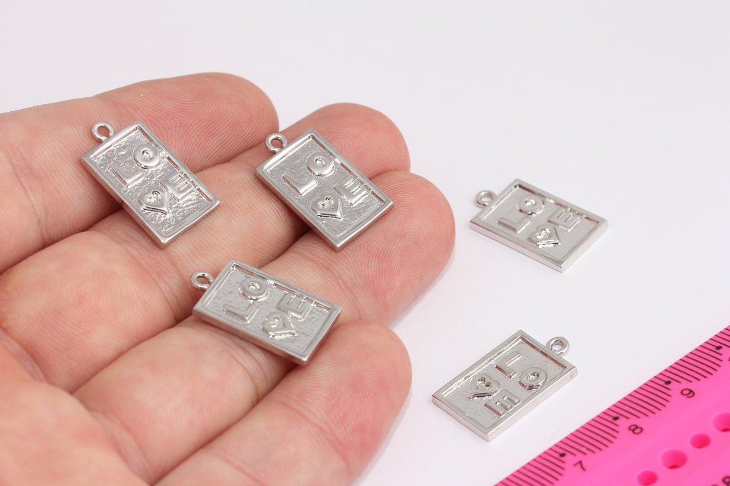 12x21 mm Rodyum Kaplama Aşk Kolyesi, Aşk Tarot Kolyesi, Zarif Sevgililer Günü Kolyesi, Aşk Takıları, Aşk Kolyesi, CR118-2