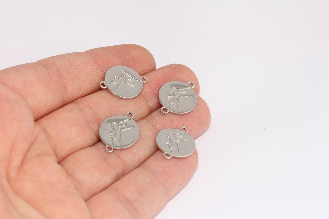 22x24mm Rodyum Kaplamalı Everest Madalyonu, Charms FRB76