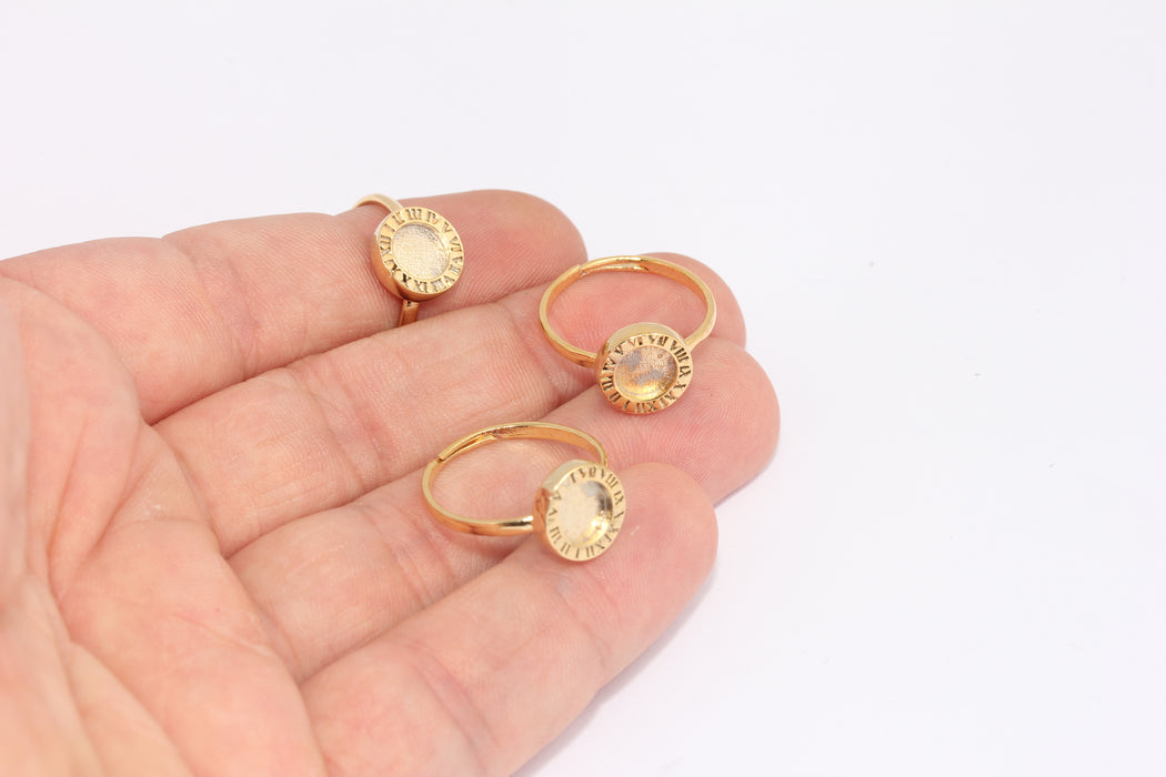 17mm 24k Shiny Gold Rings, Circle Rings, Gold Statement , FRB68