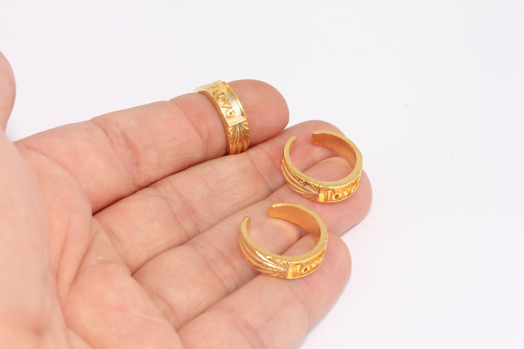 16-17mm 24k Shiny Gold ,Love Ring, Widht 5,5mm , Gold FRB60