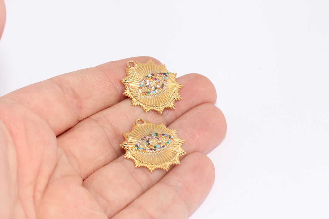 Shiny Gold Eye Zircon Pendant
