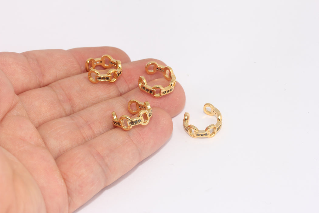 Ear Cuffs, Black Stone